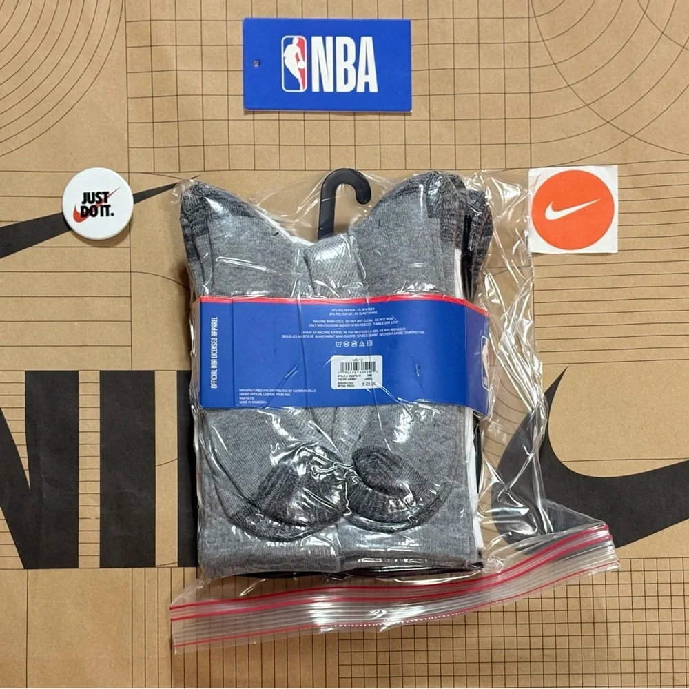 NBA Net-Dry Basketball Cushioned Crew Socks 6-Pack
